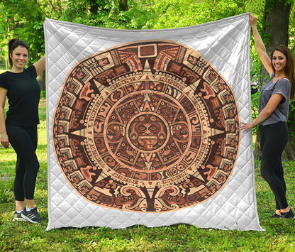 Tribal Maya Calendar Print Quilt