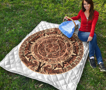 Tribal Maya Calendar Print Quilt