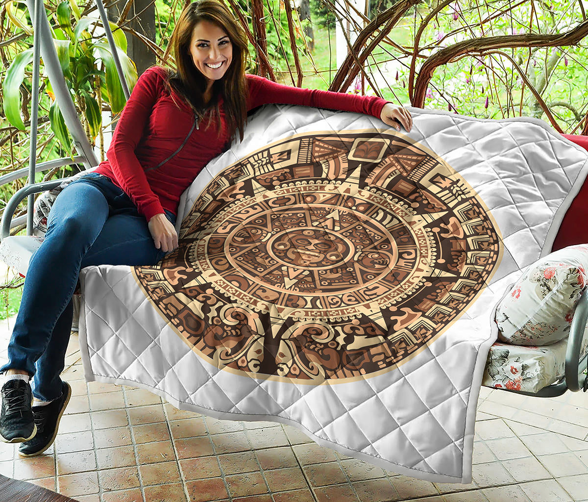 Tribal Maya Calendar Print Quilt
