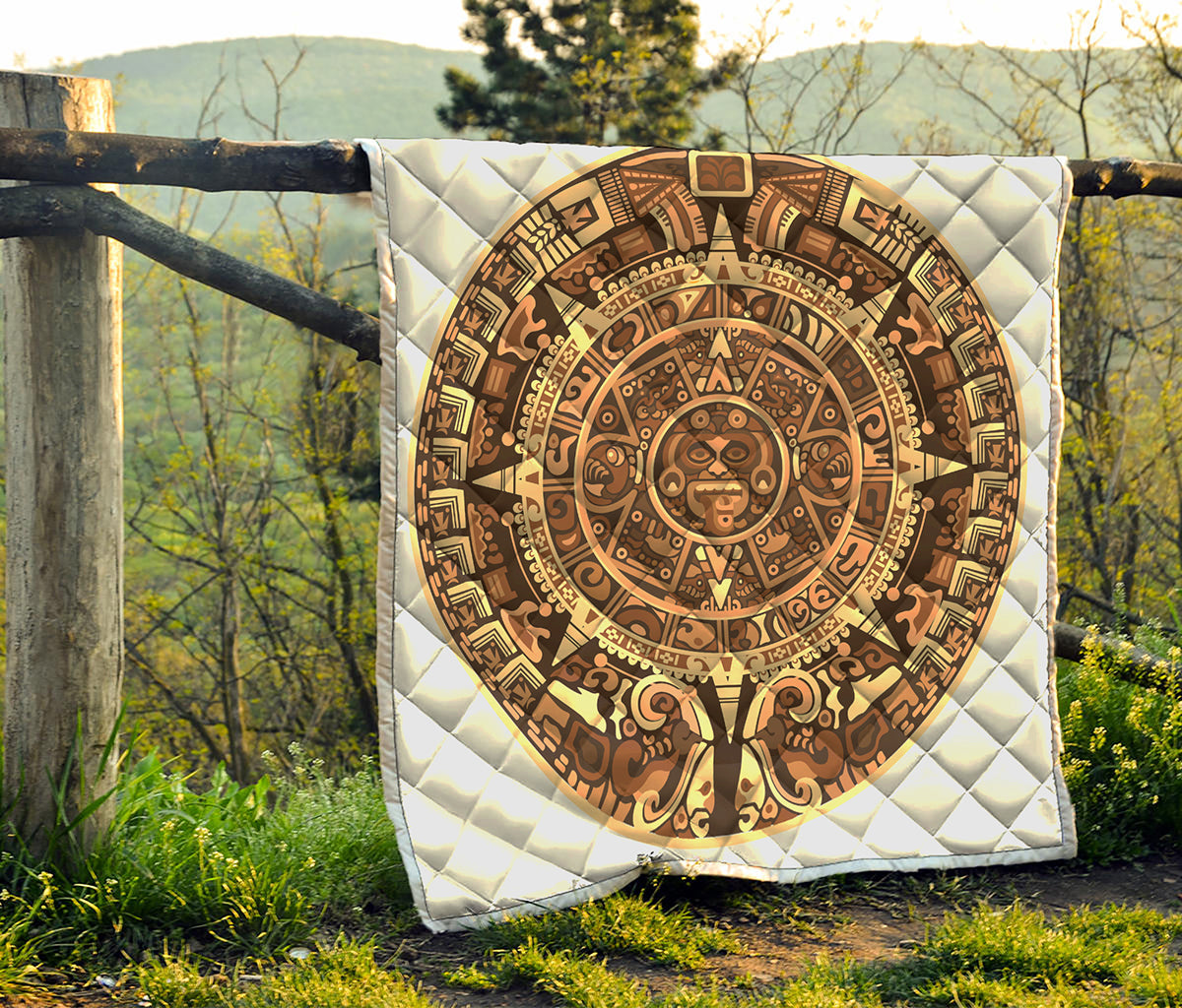 Tribal Maya Calendar Print Quilt
