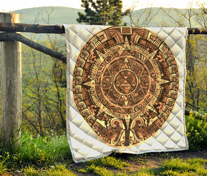 Tribal Maya Calendar Print Quilt