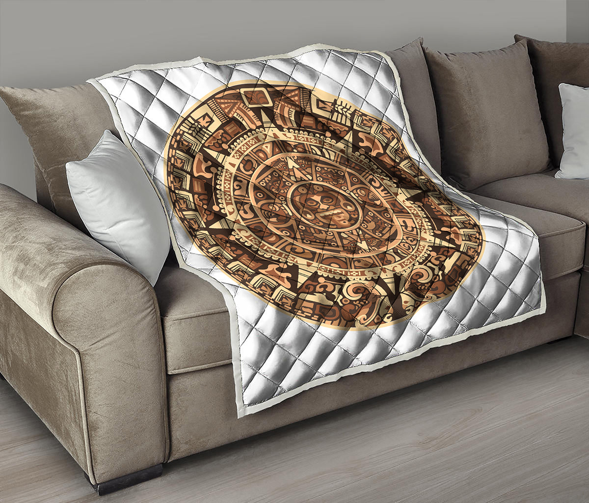 Tribal Maya Calendar Print Quilt