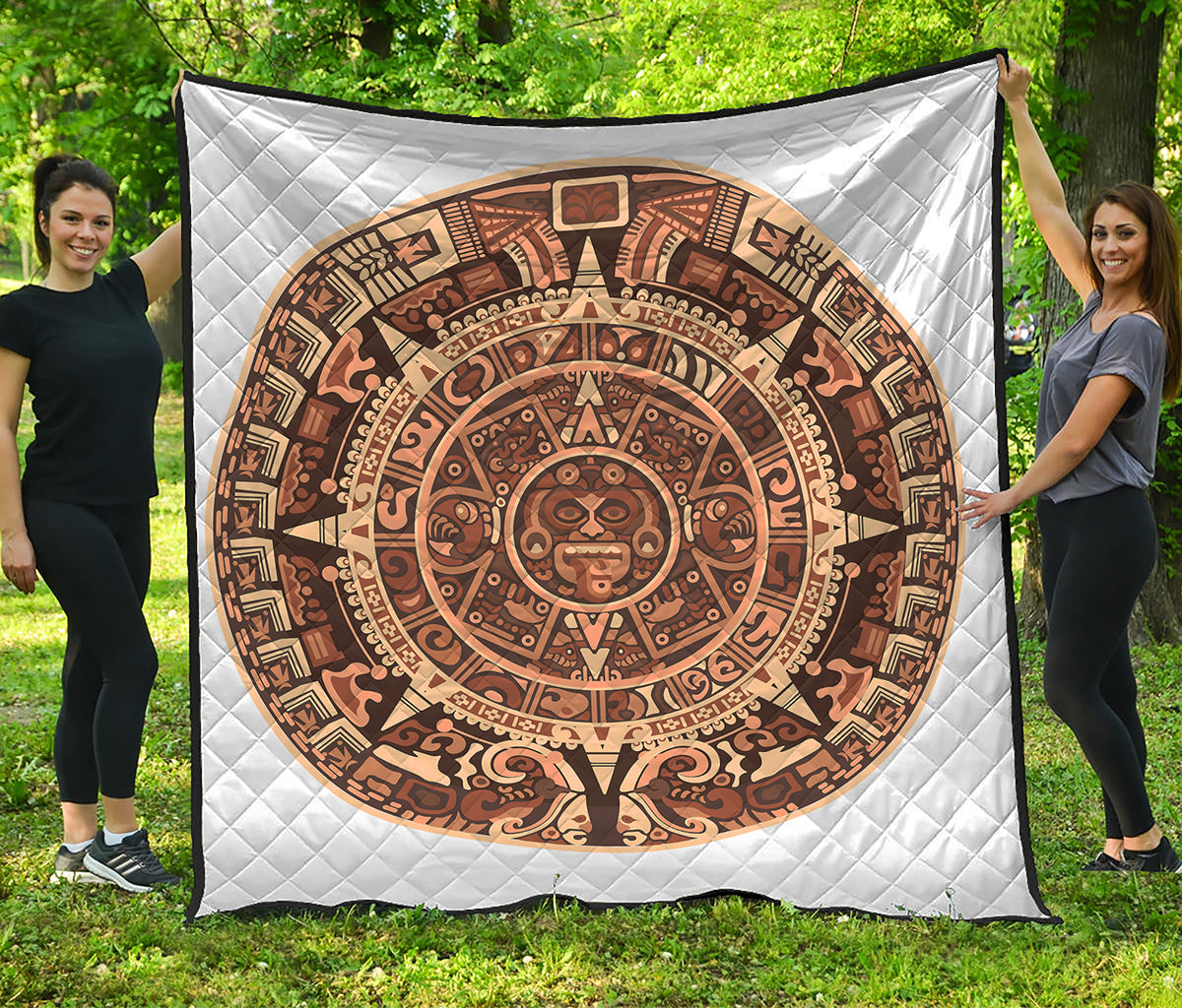 Tribal Maya Calendar Print Quilt