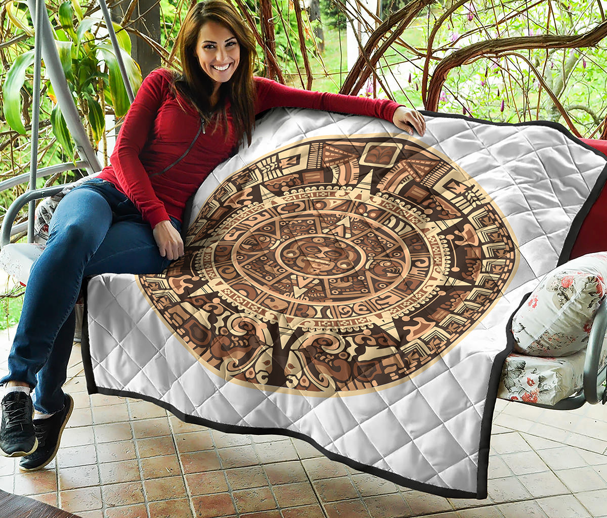 Tribal Maya Calendar Print Quilt