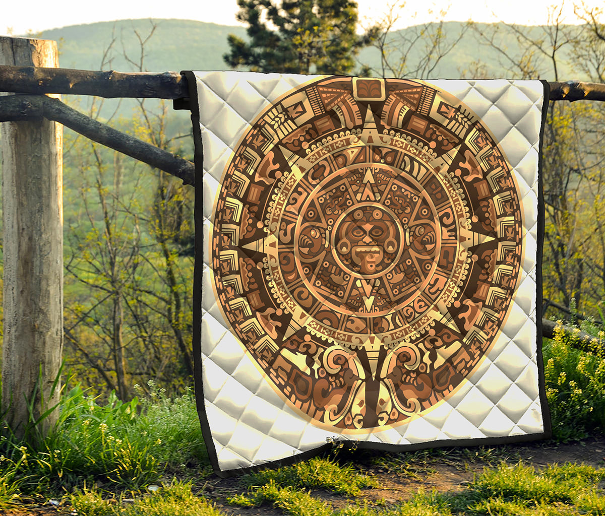 Tribal Maya Calendar Print Quilt