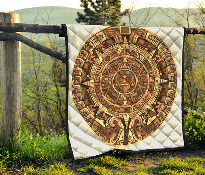 Tribal Maya Calendar Print Quilt