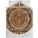 Tribal Maya Calendar Print Quilt Bed Set