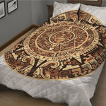 Tribal Maya Calendar Print Quilt Bed Set