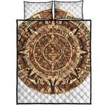 Tribal Maya Calendar Print Quilt Bed Set