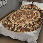 Tribal Maya Calendar Print Quilt Bed Set