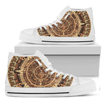 Tribal Maya Calendar Print White High Top Shoes