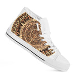 Tribal Maya Calendar Print White High Top Shoes