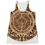 Tribal Maya Calendar Print Women's Racerback Tank Top