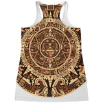 Tribal Maya Calendar Print Women's Racerback Tank Top
