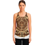 Tribal Maya Calendar Print Women's Racerback Tank Top