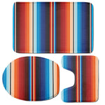 Tribal Mexican Blanket Pattern Print 3 Piece Bath Mat Set