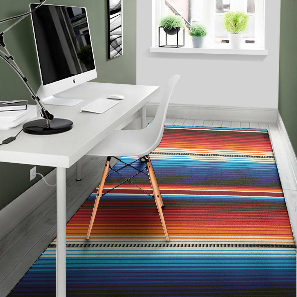 Tribal Mexican Blanket Pattern Print Area Rug