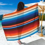 Tribal Mexican Blanket Pattern Print Beach Sarong Wrap