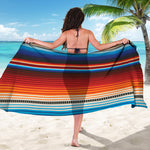 Tribal Mexican Blanket Pattern Print Beach Sarong Wrap