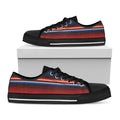 Tribal Mexican Blanket Pattern Print Black Low Top Sneakers