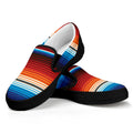 Tribal Mexican Blanket Pattern Print Black Slip On Sneakers