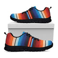 Tribal Mexican Blanket Pattern Print Black Running Shoes