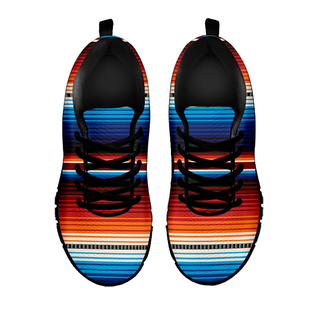Tribal Mexican Blanket Pattern Print Black Sneakers