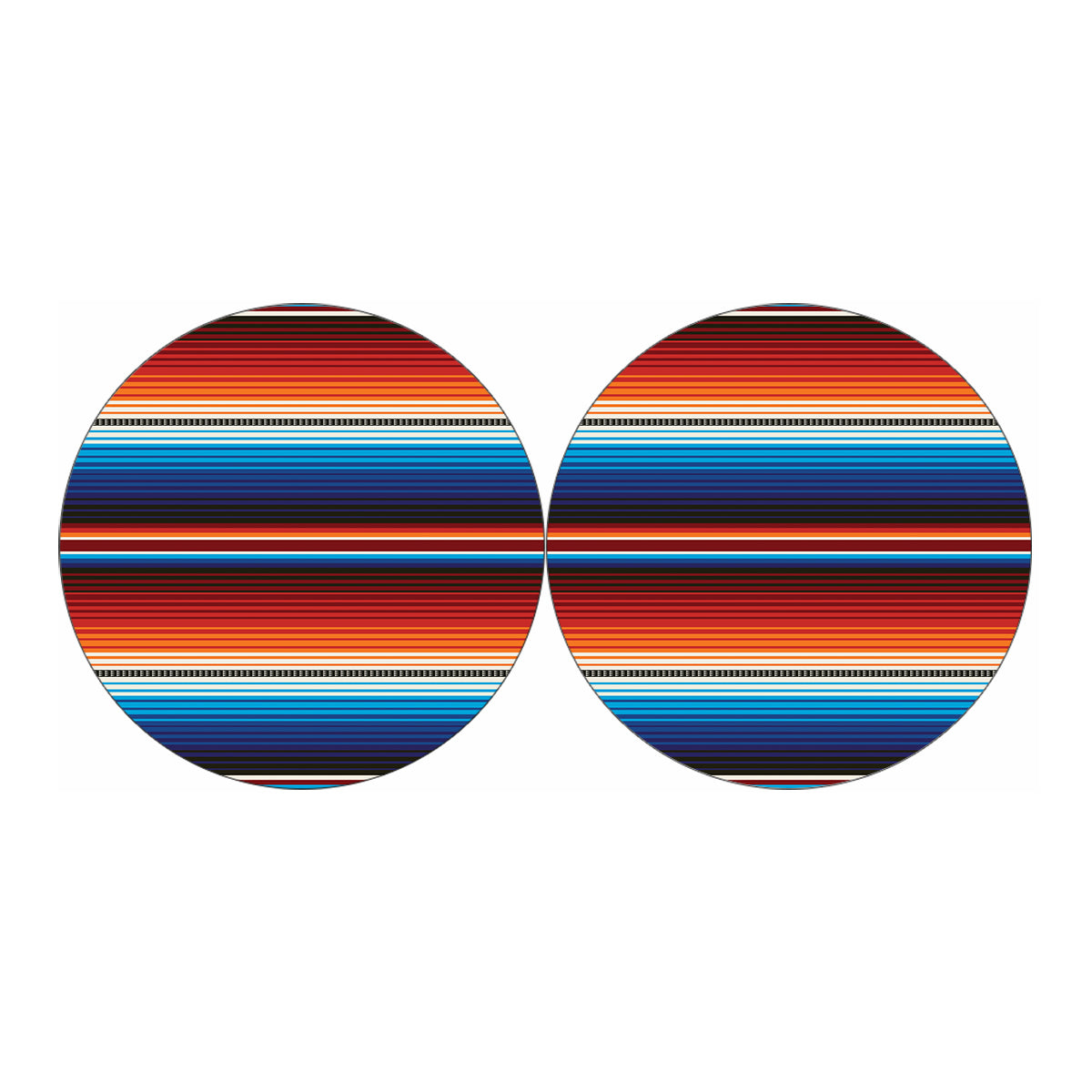 Tribal Mexican Blanket Pattern Print Car Coasters