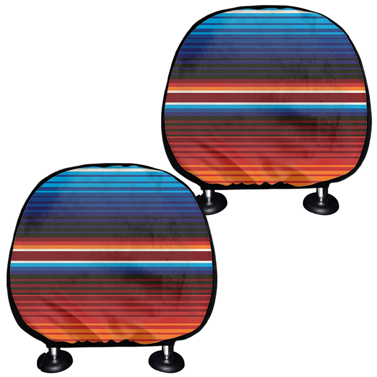 Tribal Mexican Blanket Pattern Print Car Headrest Covers