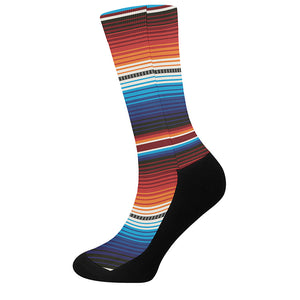 Tribal Mexican Blanket Pattern Print Crew Socks