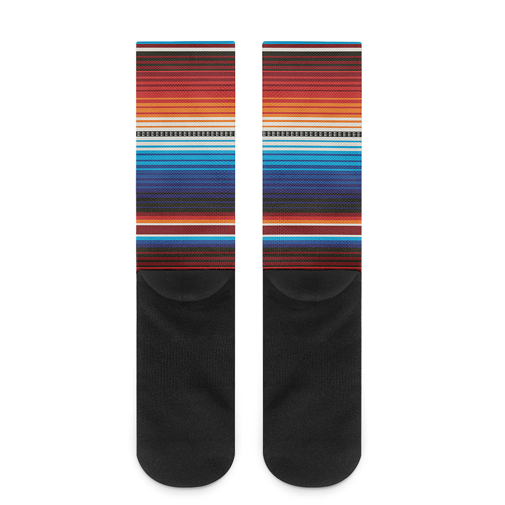 Tribal Mexican Blanket Pattern Print Crew Socks