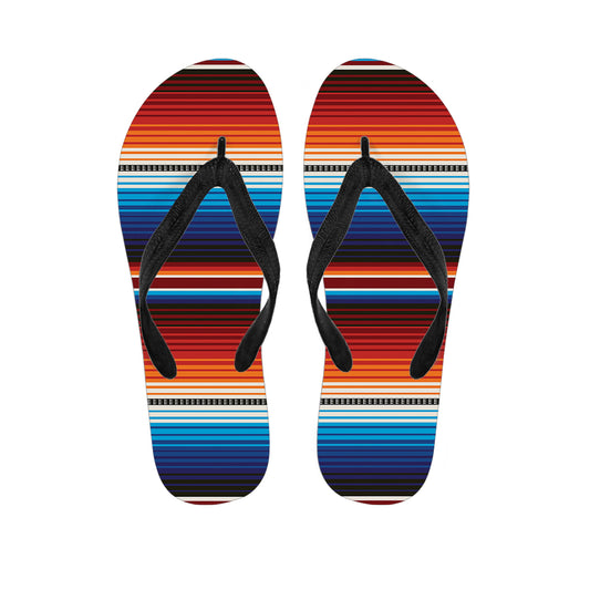 Tribal Mexican Blanket Pattern Print Flip Flops