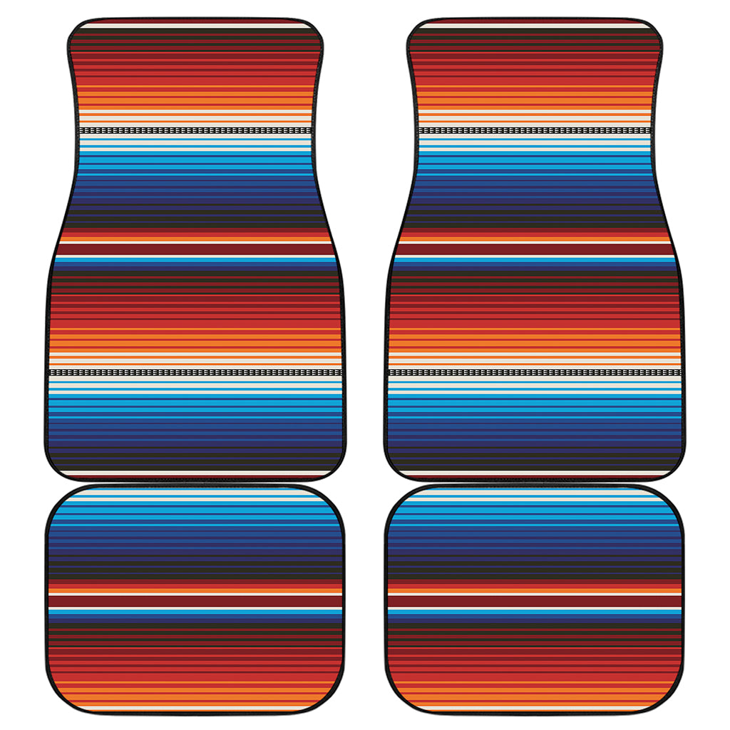 Tribal Mexican Blanket Pattern Print Front and Back Car Floor Mats