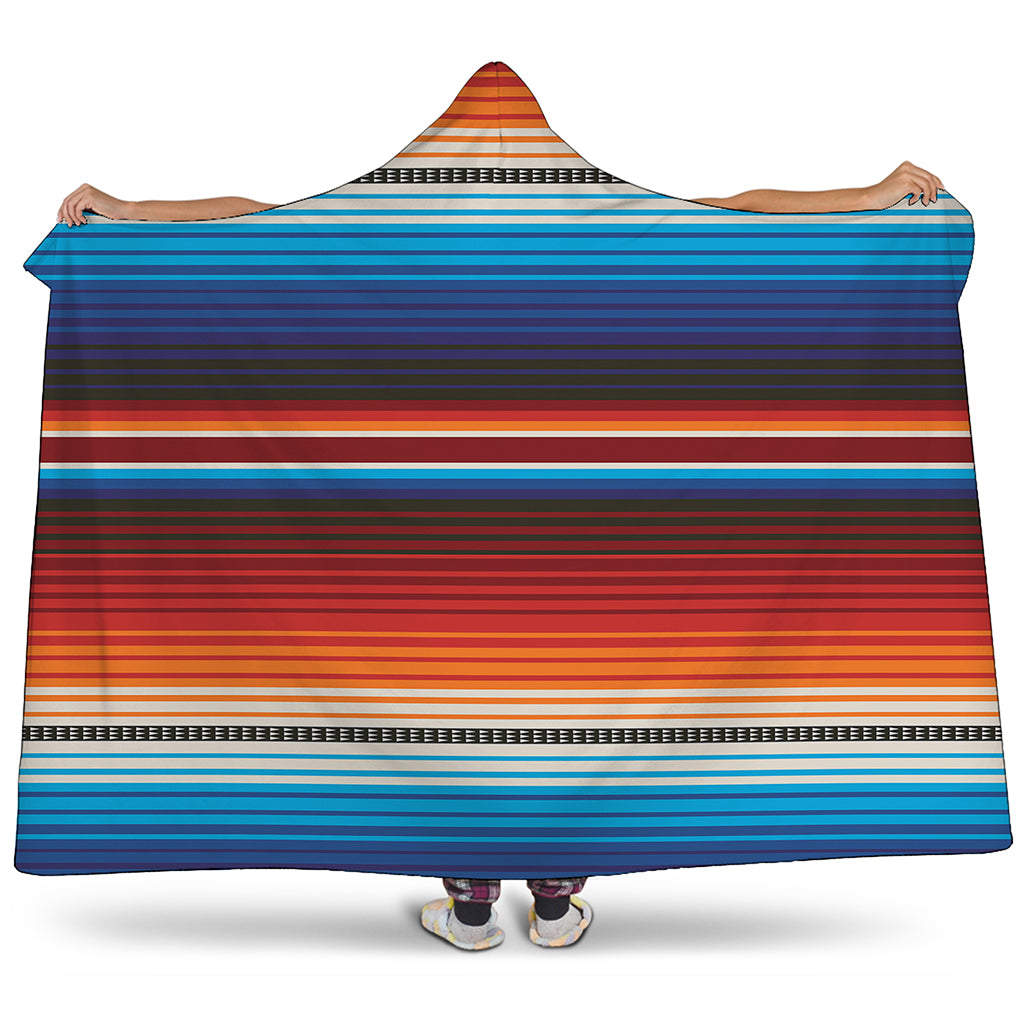 Tribal Mexican Blanket Pattern Print Hooded Blanket