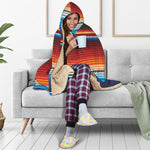 Tribal Mexican Blanket Pattern Print Hooded Blanket