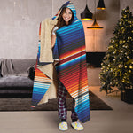 Tribal Mexican Blanket Pattern Print Hooded Blanket