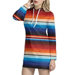Tribal Mexican Blanket Pattern Print Hoodie Dress