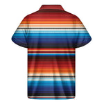 Tribal Mexican Blanket Pattern Print Men's Short Sleeve Shirt