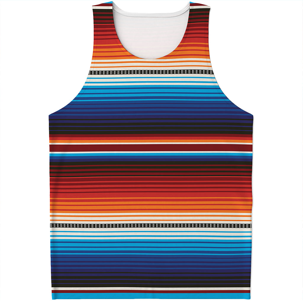 Tribal Mexican Blanket Pattern Print Men's Tank Top
