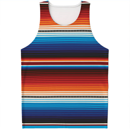 Tribal Mexican Blanket Pattern Print Men's Tank Top