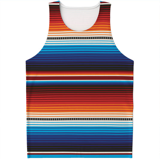 Tribal Mexican Blanket Pattern Print Men's Tank Top