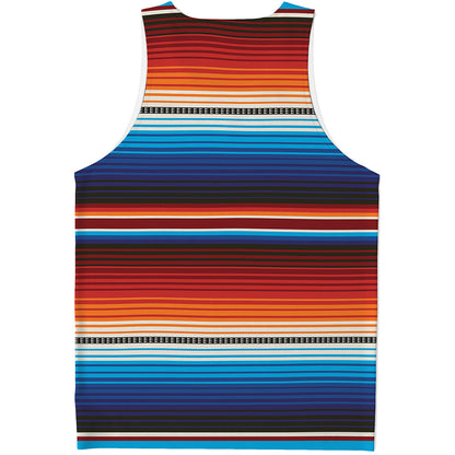 Tribal Mexican Blanket Pattern Print Men's Tank Top