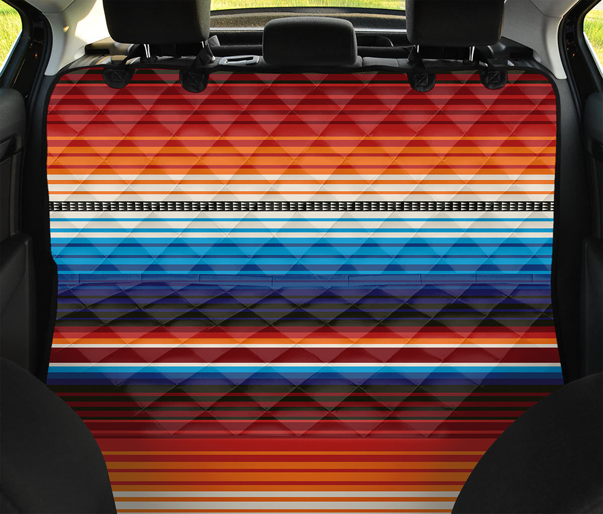 Tribal Mexican Blanket Pattern Print Pet Car Back Seat Cover