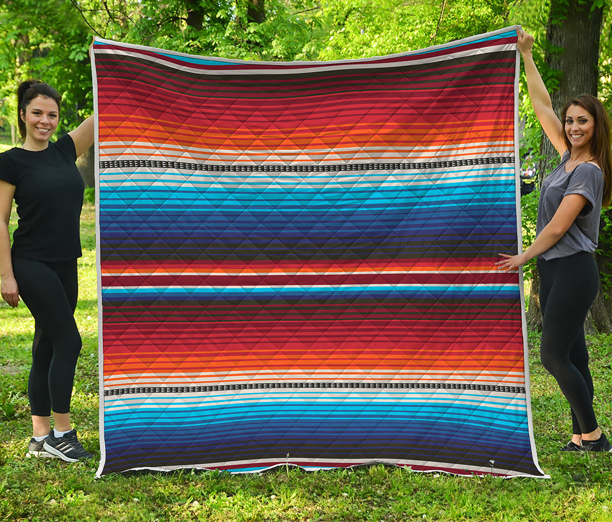 Tribal Mexican Blanket Pattern Print Quilt