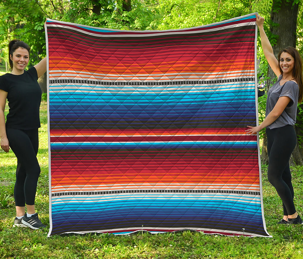 Tribal Mexican Blanket Pattern Print Quilt
