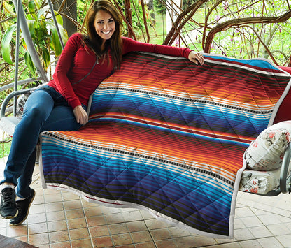 Tribal Mexican Blanket Pattern Print Quilt