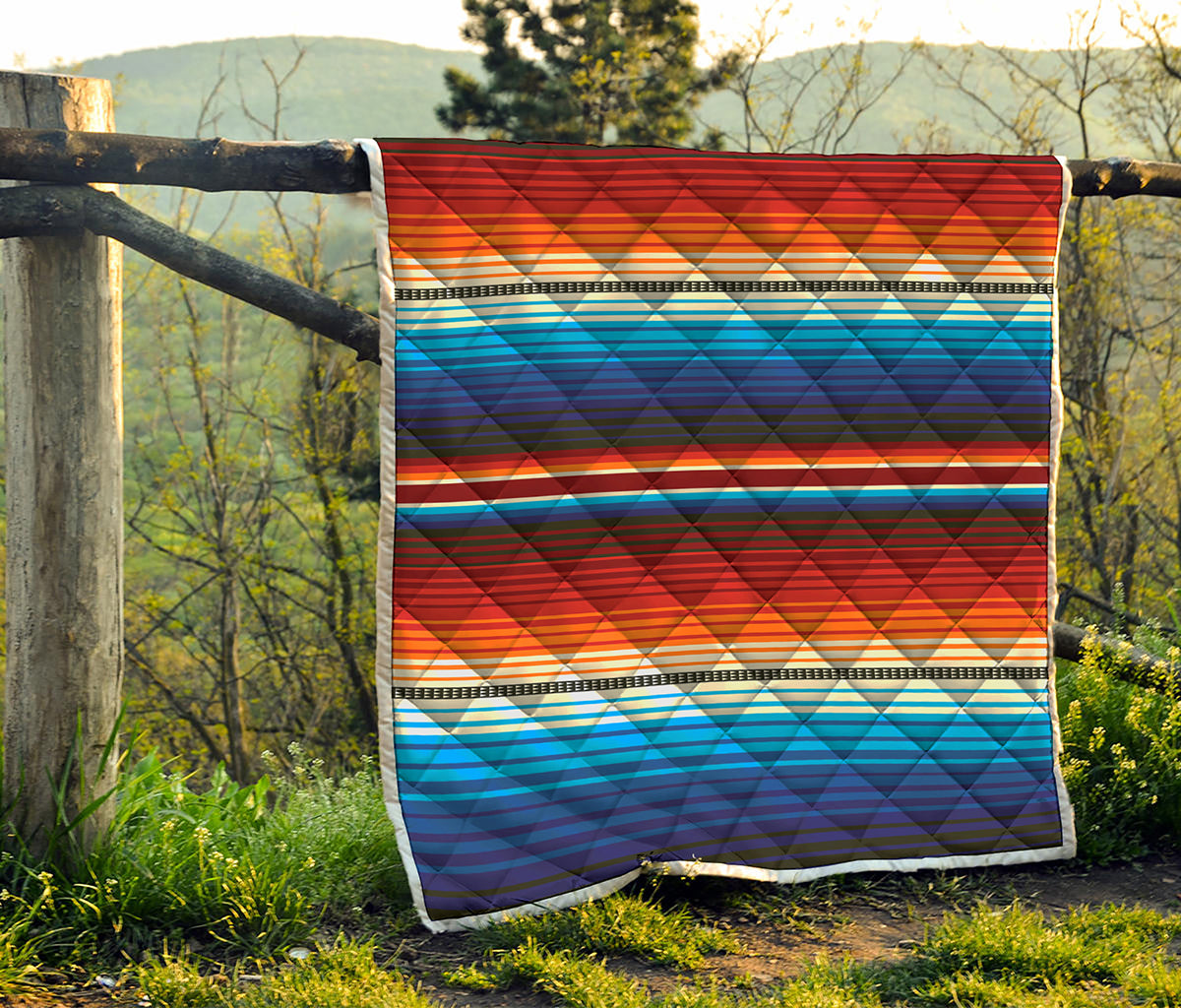 Tribal Mexican Blanket Pattern Print Quilt