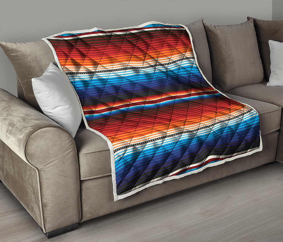 Tribal Mexican Blanket Pattern Print Quilt