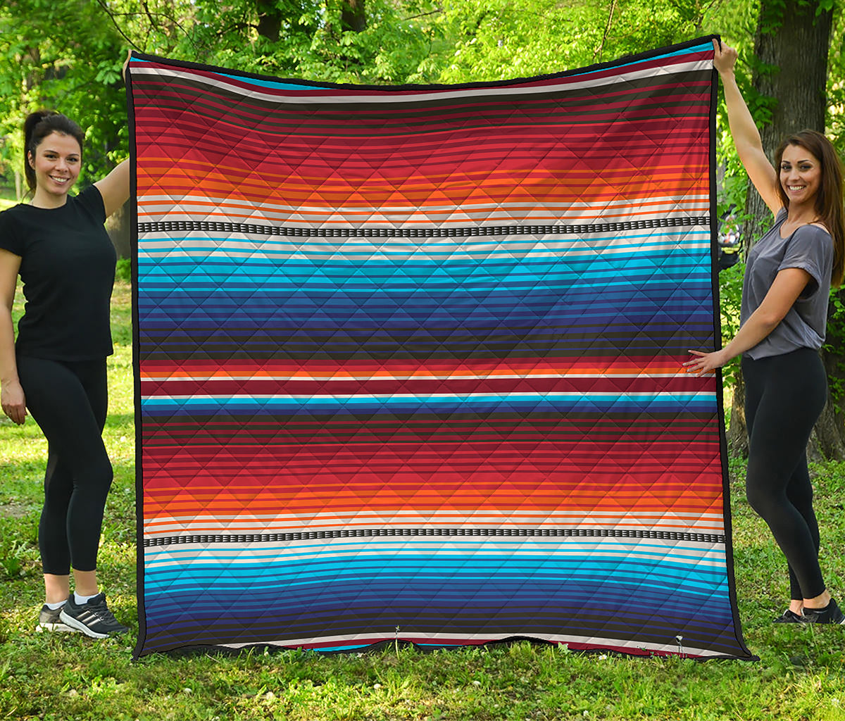Tribal Mexican Blanket Pattern Print Quilt
