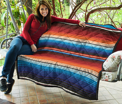 Tribal Mexican Blanket Pattern Print Quilt